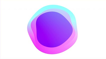 Liquid frame animation, colourful abstract spheres isolated on a white background