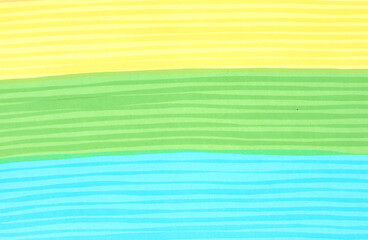Color abstract background of horizontal lines drawn by markers