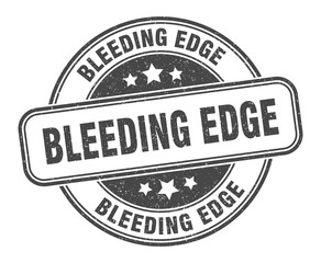bleeding edge stamp. bleeding edge label. round grunge sign