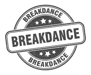 breakdance stamp. breakdance label. round grunge sign