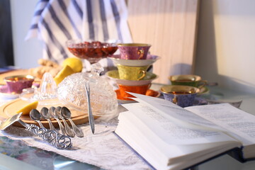 still life with book and candle