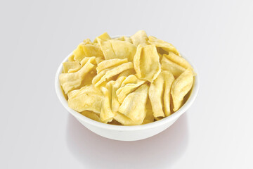 Papdi Gathiya or gathia, ganthia, ganthiya, papadi, Fafada is a very popular Gujarati snack, Pouch Packing Namkeen or namkin Common Street Food.
