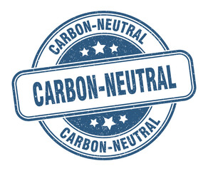 carbon-neutral stamp. carbon-neutral label. round grunge sign