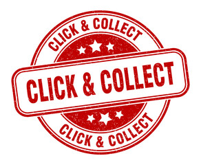 click & collect stamp. click & collect label. round grunge sign