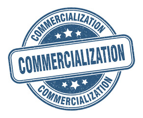 commercialization stamp. commercialization label. round grunge sign