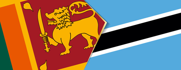 Sri Lanka and Botswana flags, two vector flags.
