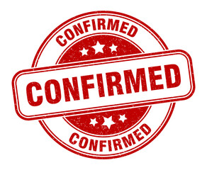 confirmed stamp. confirmed label. round grunge sign