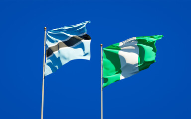 Beautiful national state flags of Nigeria and Botswana.