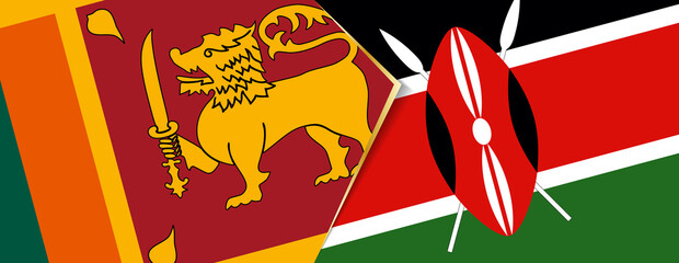 Sri Lanka and Kenya flags, two vector flags.