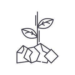 Biochar icon, linear isolated illustration, thin line vector, web design sign, outline concept symbol with editable stroke on white background.