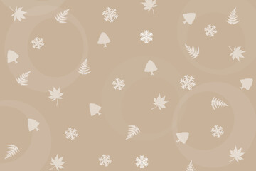 Abstract backrground with pine, pine cones, snowflake on cream color background. for Merry christmas and happy new year.