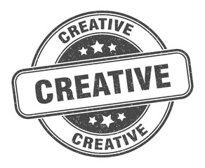 creative stamp. creative label. round grunge sign