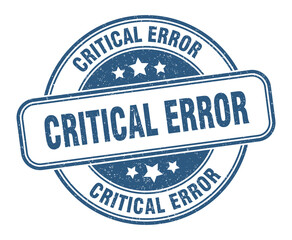 critical error stamp. critical error label. round grunge sign