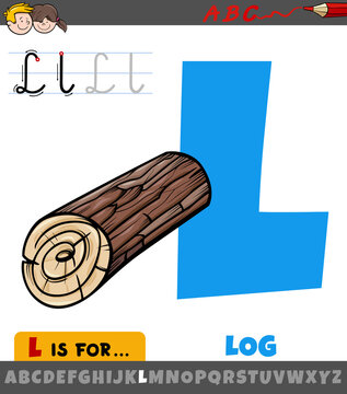 Letter L Worksheet With Cartoon Log