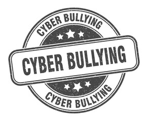 cyber bullying stamp. cyber bullying label. round grunge sign