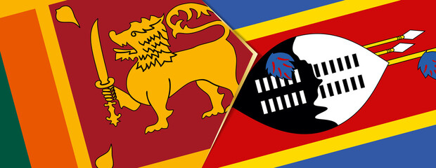 Sri Lanka and Swaziland flags, two vector flags.