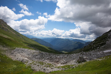 Fototapeta na wymiar View of Fisht Oshtenovsky pass in the caucasus mountains