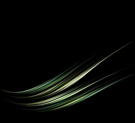 Abstract fractal wavy linear pattern on black background