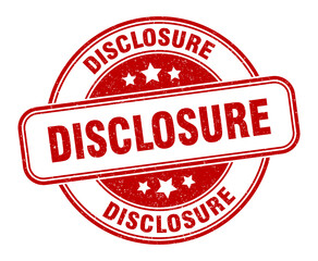 disclosure stamp. disclosure label. round grunge sign