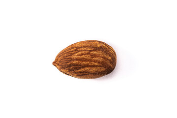 Almond on white background. Close up