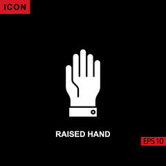 Fototapeta na wymiar Icon raised hand. Glyph, flat or filled vector icon symbol sign collection