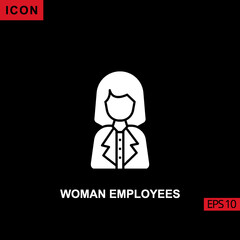 Icon woman employees. Glyph, flat or filled vector icon symbol sign collection