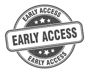 early access stamp. early access label. round grunge sign