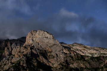 Harsh views of the Caucasus Mountains in the evening lighting