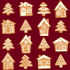 Christmas and New Year decorative vector seamless pattern.