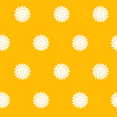 Wrapping paper - Seamless pattern of sunflower symbols for vector graphic design