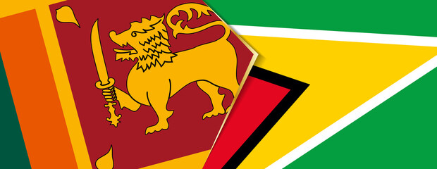 Sri Lanka and Guyana flags, two vector flags.