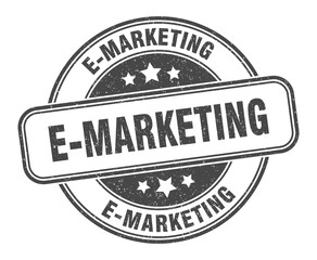 e-marketing stamp. e-marketing label. round grunge sign