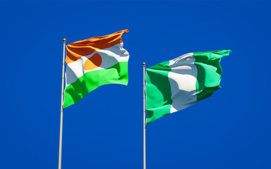 Beautiful national state flags of Niger and Nigeria.