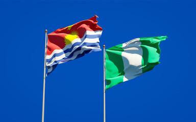 Beautiful national state flags of Kiribati and Nigeria.