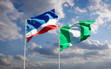 Beautiful national state flags of Gagauzia and Nigeria.