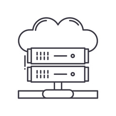 Big data concept icon, linear isolated illustration, thin line vector, web design sign, outline concept symbol with editable stroke on white background.