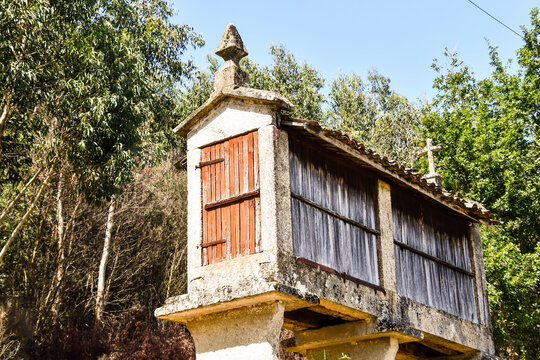 horreo typical small house building in spanish galicia, spain
