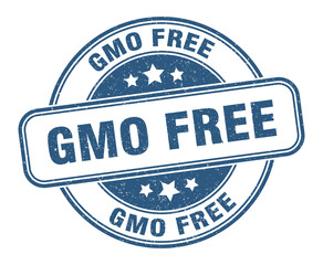 gmo free stamp. gmo free label. round grunge sign