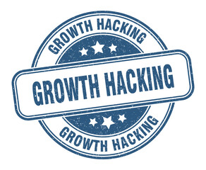 growth hacking stamp. growth hacking label. round grunge sign