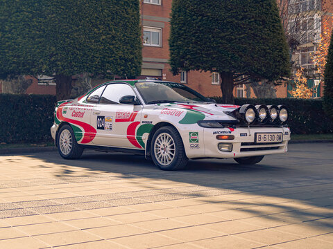 MONTMELO, SPAIN-NOVEMBER 30, 2019: 1989 Toyota Celica GT-Four ST185 Rally Car (based on Fifth generation Celica T180)