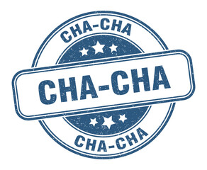 cha-cha stamp. cha-cha label. round grunge sign