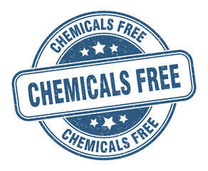 chemicals free stamp. chemicals free label. round grunge sign
