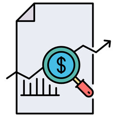 Investment Analysis based on Historical Data Concept Vector Icon Design, Financier and investors Symbol on White Background, Business Capitalism and Finance Sign, 