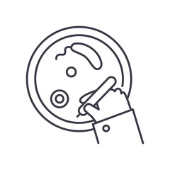 Biological analysis icon, linear isolated illustration, thin line vector, web design sign, outline concept symbol with editable stroke on white background.