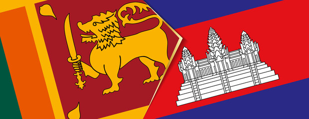 Sri Lanka and Cambodia flags, two vector flags.