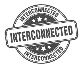 interconnected stamp. interconnected label. round grunge sign