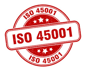 iso 45001 stamp. iso 45001 label. round grunge sign