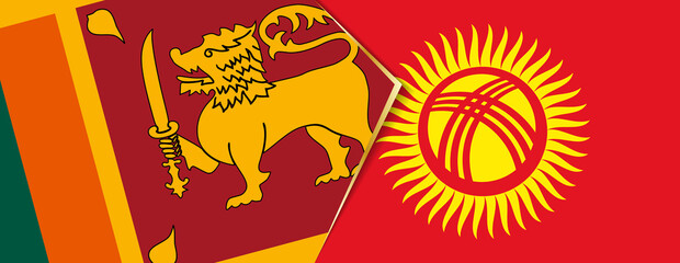 Sri Lanka and Kyrgyzstan flags, two vector flags.