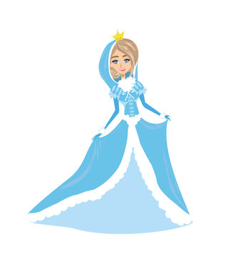 beautiful winter princess - character isolated from background