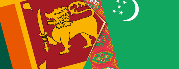 Sri Lanka and Turkmenistan flags, two vector flags.